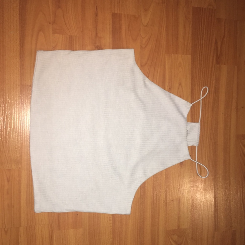 Light blue halter crop top
